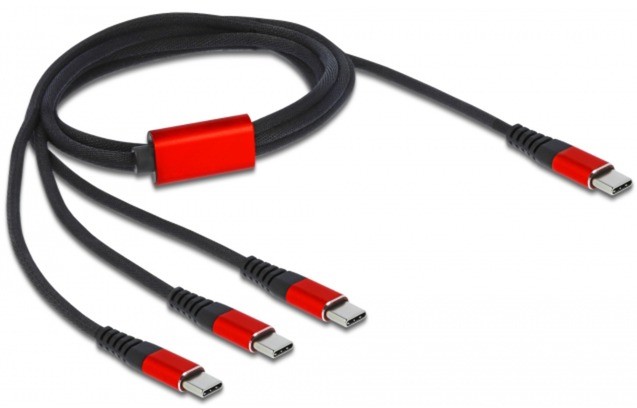 Delock 86713 kabel USB 1 m USB 2.0 USB C Czarny, Czerwony