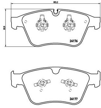 BREMBO Zestaw klocków hamulcowych, hamulce tarczowe P 50 105