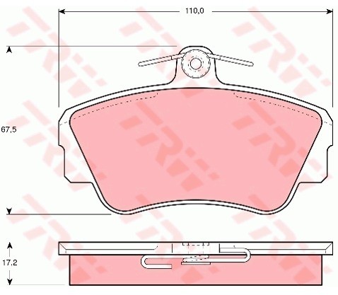 TRW Zestaw klocków hamulcowych, hamulce tarczowe GDB812
