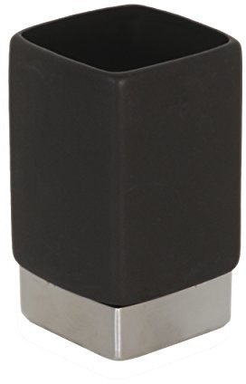 MSV 140748 140746 kubek ceramiczny ze stali nierdzewnej/kamienny dobrze czarna matowa 6,5 x 6,5 x 11,5 cm 1332/140748