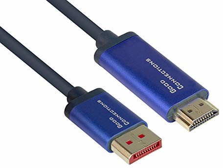 Good Connections SmartFLEX DisplayPort 1.4 do HDMI 2.0 kabel 4K UHD @60Hz RGB / 4:4 przewodnik miedziany, obudowa aluminiowa bardzo elastyczna ciemnoniebieski 3 m 4860-SF030B