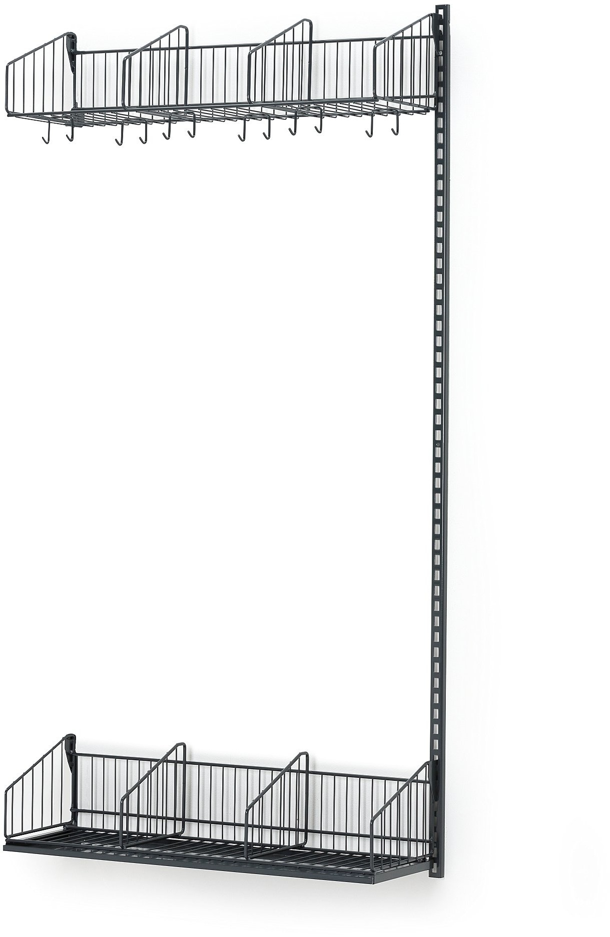 AJ Produkty Ścienny regał do szatni TRD, moduł dodatkowy, 900x2000 mm, ciemnoszary