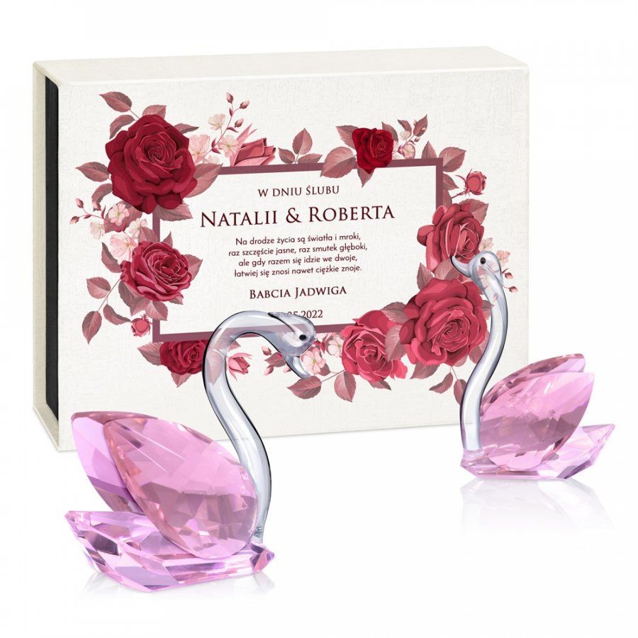 Murrano Kryształowe Łabędzie od Babci dla Pary na Ślub KRSZ-LB-027
