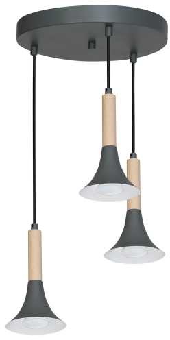 Luminex Lampa wisząca Gail 8098 lampa sufitowa 3x8W GU10 szara