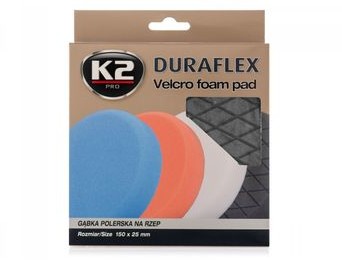 K2 DURAFLEX Gładka gąbka polerska wykończeniowa 150mm mocowanie na rzep H35-8463