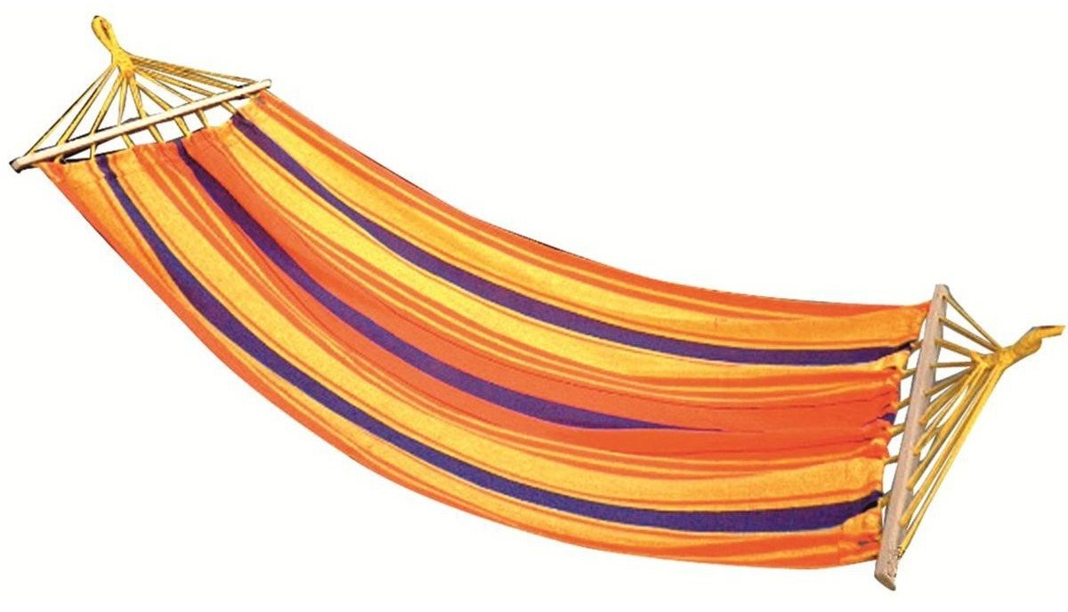 VS Hamak dwuosobowy, pomarańczowo-żółto-fioletowy, 150x200 cm