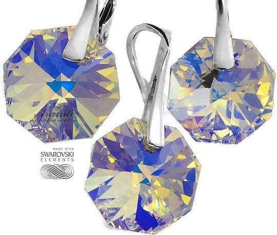 Arande SWAROVSKI piękne kolczyki+wisiorek AURORA SREBRO 4283318257