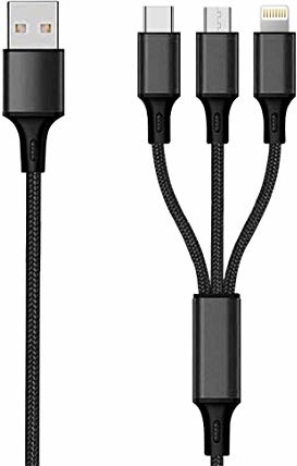 2GO 2GO in 1 kabel do ładowania USB - czarny - 150 cm dla Micro-USB & Apple 8-Pin & USB Type-C 797153