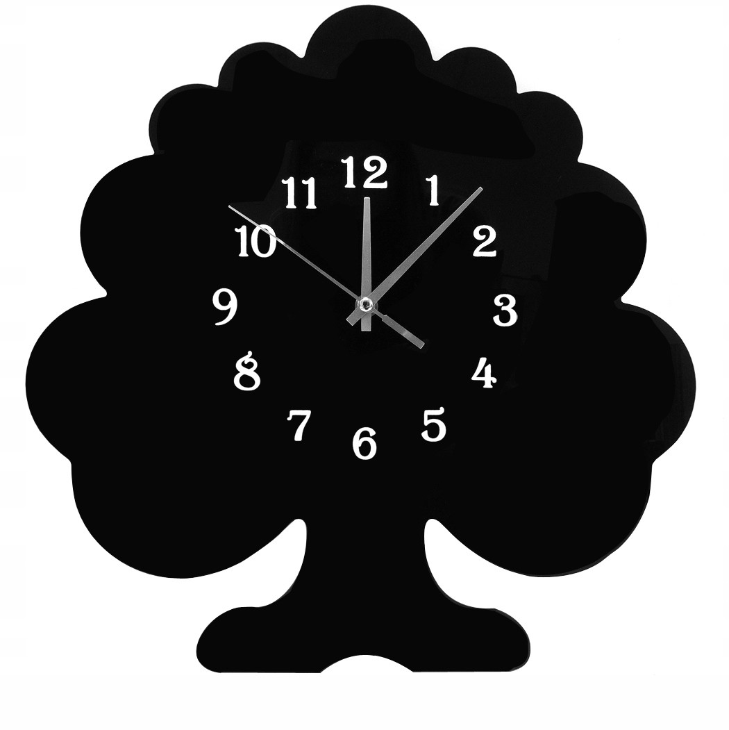 Nowoczesny Zegar Ścienny Drzewko Wysoki Połysk