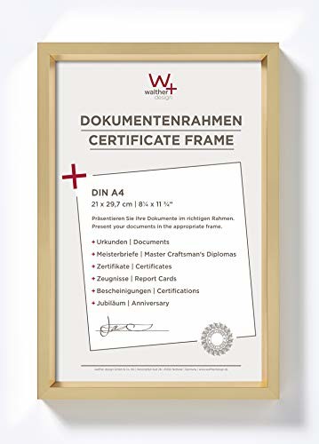 Walther design ES130G Steel Style ramka z tworzywa sztucznego 21x29, 7 cm DIN A4, złota