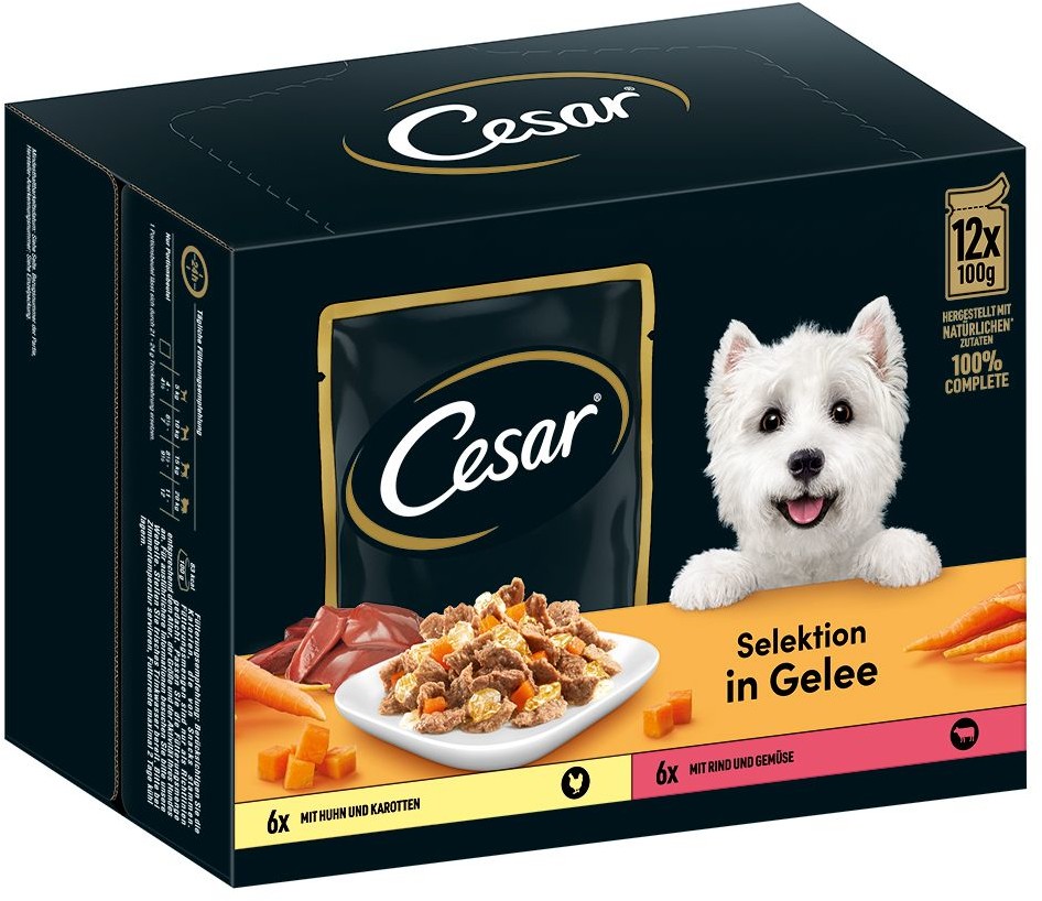 Cesar 40 + 8 gratis! saszetki dla psa w sosie lub galarecie 48 x 100 g Selection mięso i warzywa w galarecie