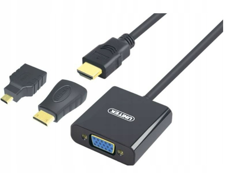 Unitek Adapter Vga - micro HDMI/mini Hdmi 0.2 m