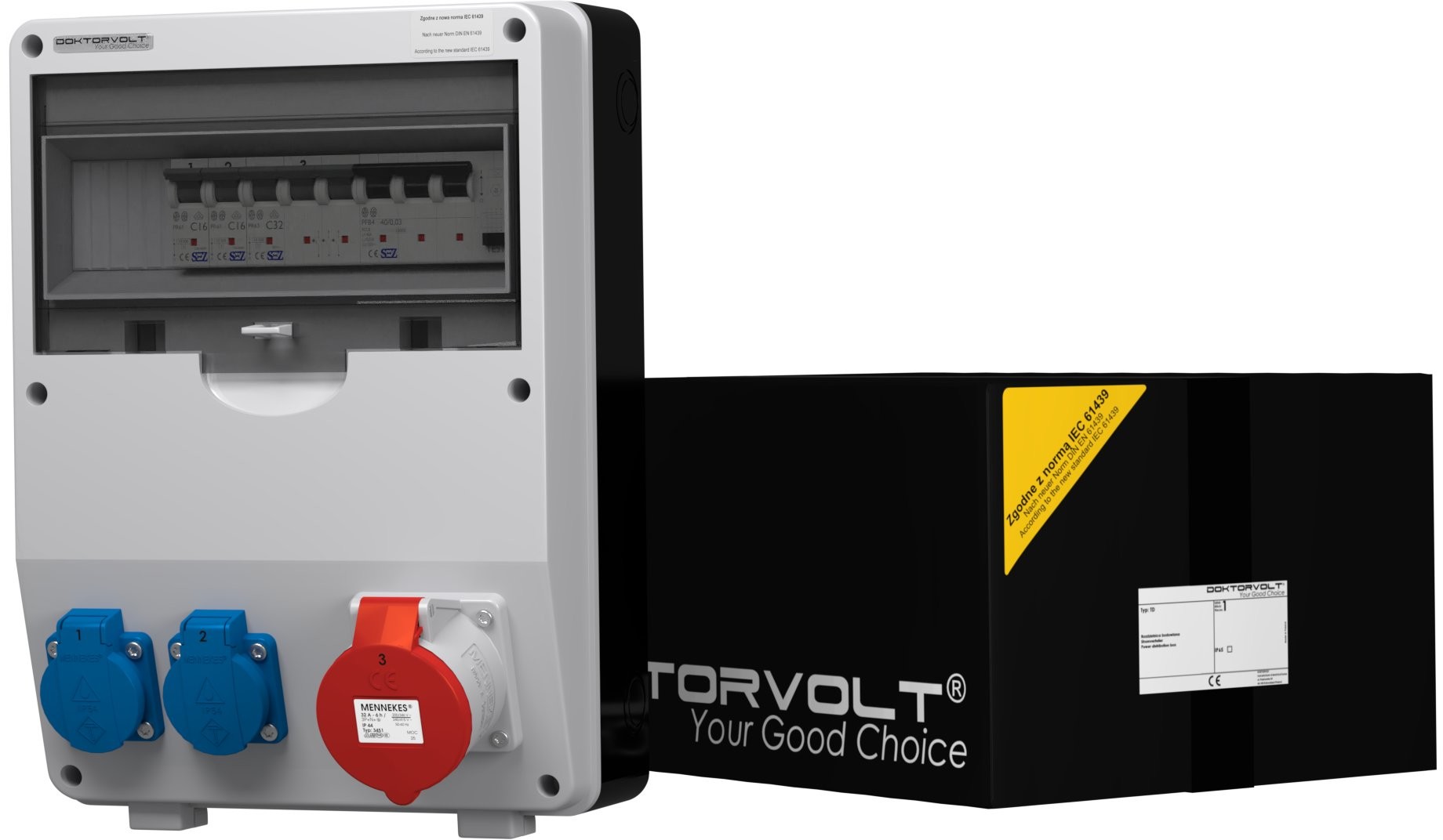 Td-s/fi 32A 2x230V rozdzielnica budowlana 6930