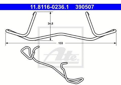 ATE Sprężyna, zacisk hamulca 11.8116-0236.1