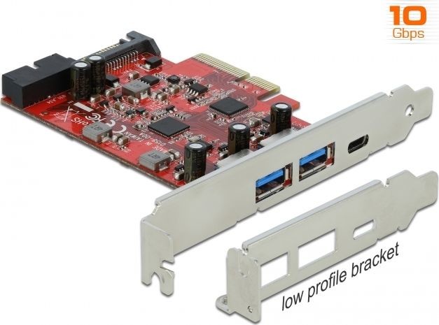DeLOCK Kontroler PCIe 3.0 x4 2x USB 3.2 Gen 2 + USB-C 90492 90492