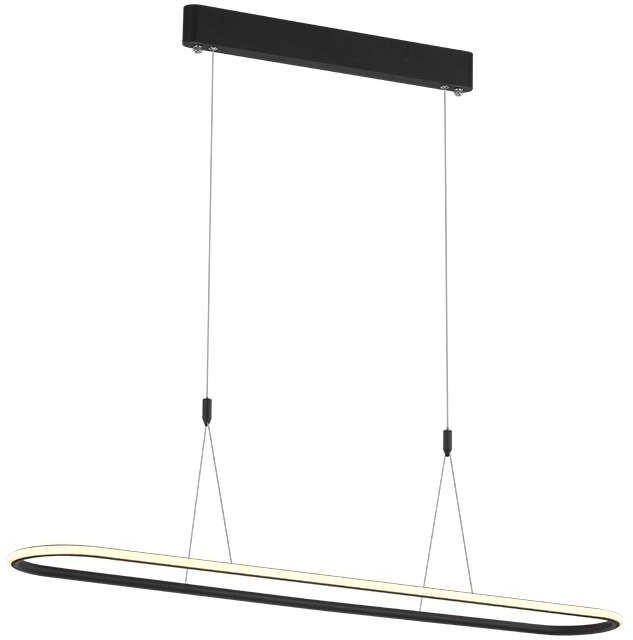 Mdeco LAMPA wisząca SLIM/000001/3000/B MDECO metalowa OPRAWA owalny ZWIS LED 37W 3000K nad stół czarny