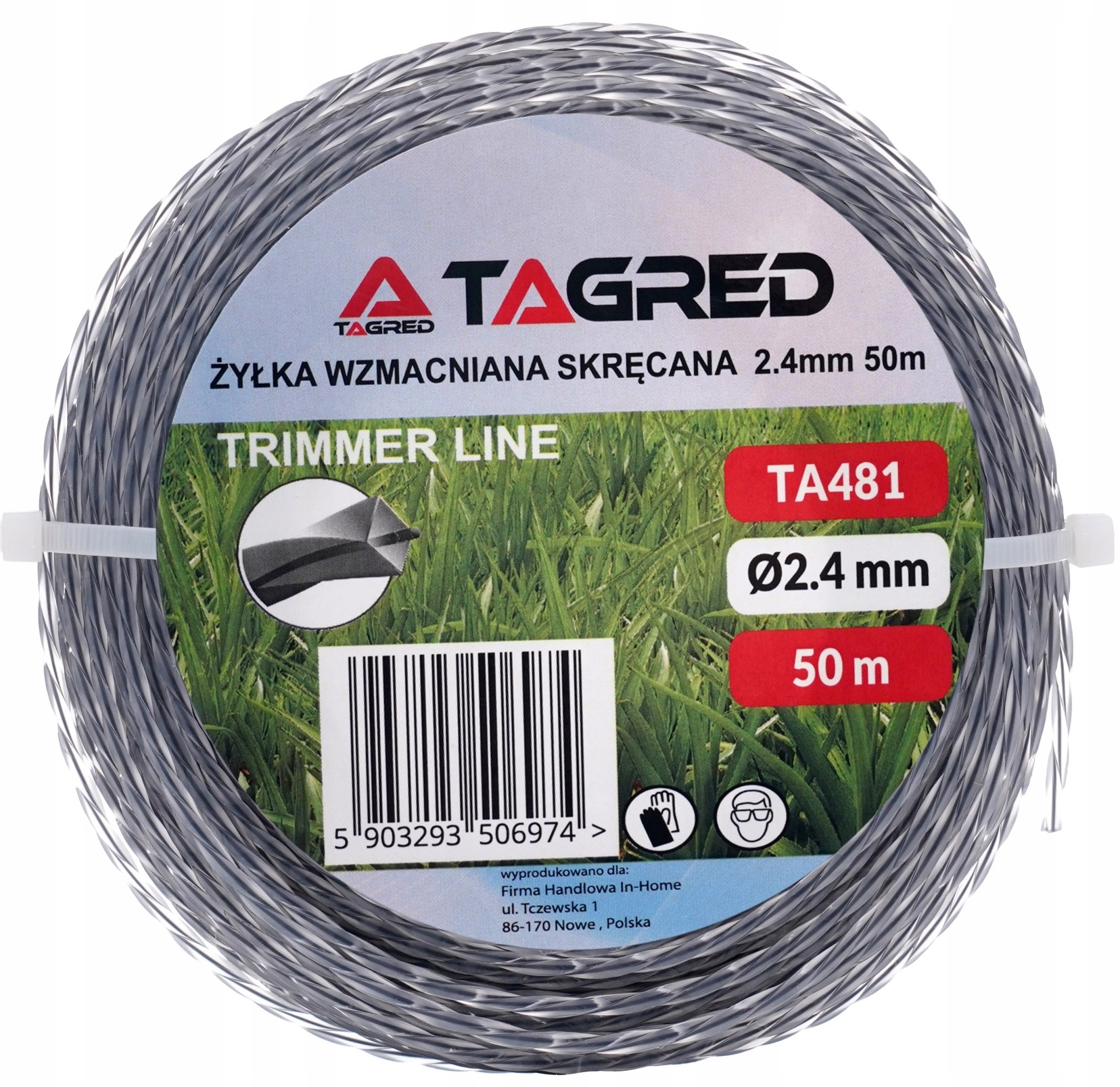 Żyłka Tnąca Do Kosy Kwadrat 2.4mm 50m Skręcana