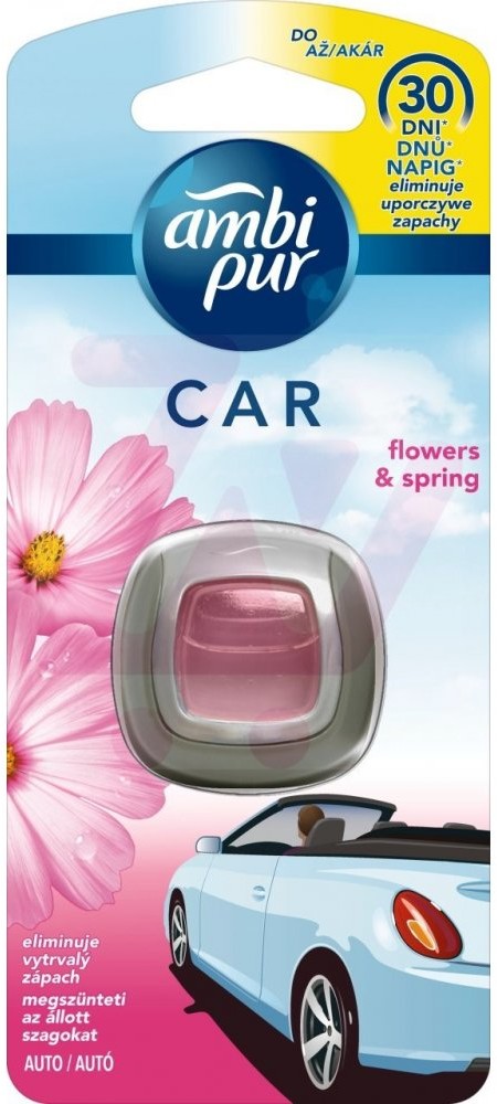 Ambi Pur Procter&Gamble Car Flowers & Spring Samochodowy odświeżacz powietrza z uchwytem 1 sztuka