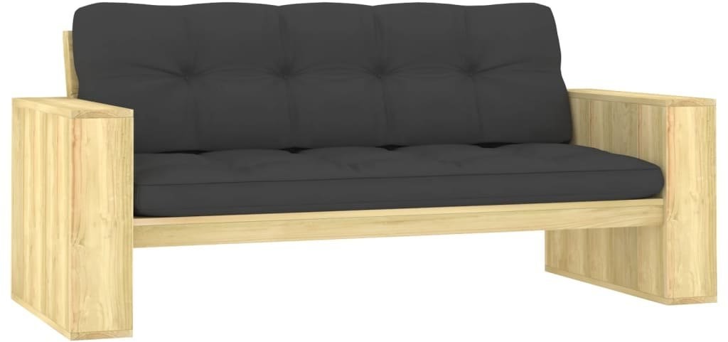 vidaXL Ławka ogrodowa z antracytowymi poduszkami, 179 cm, drewniana 3065756