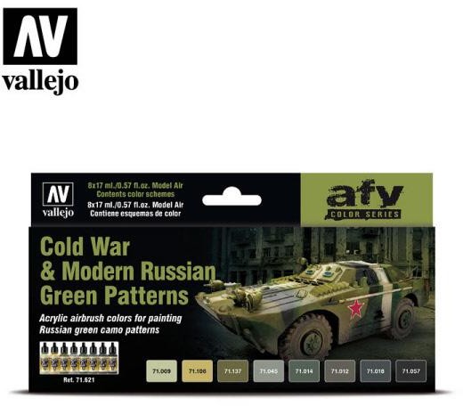 Vallejo Zestaw Model Air 8 farb - Cold War & Modern Russian Green Patterns Vallejo 71621