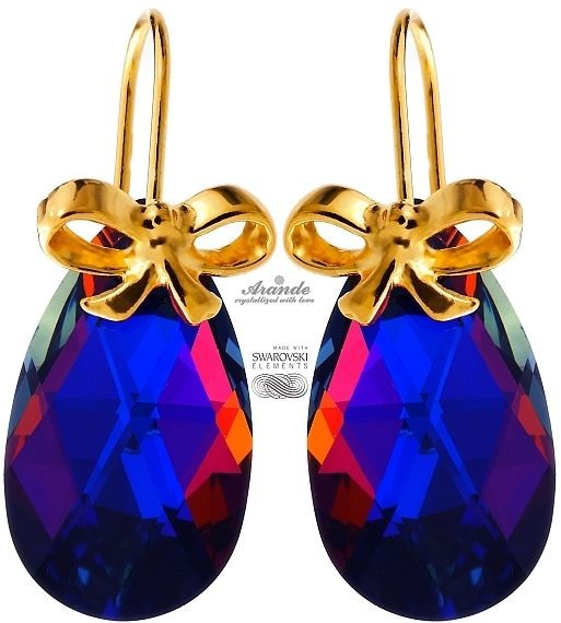 Swarovski KOLCZYKI ZŁOTE SREBRO VOLCANO PROMOCJA