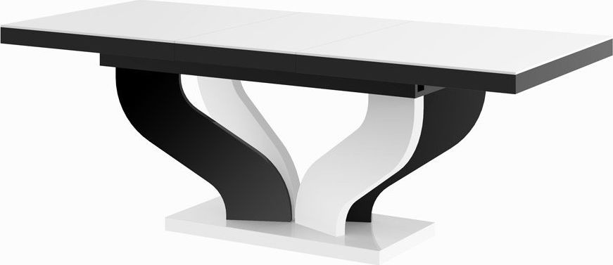 Hubertus Stół VIVA 160256 x89 biały połysk/czarny połysk rozkładany HS-VIVA-WB