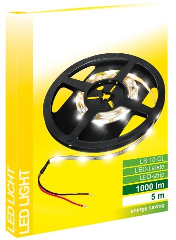 Transmedia listwą LED 12 V/12 W, 1000 LM, 5 m, 120 °, możliwość przyciemniania, 30 SMD LED 3014/meter, 8 X 1.5 MM, zimna biel (6000 K) lb10cl LB10CL