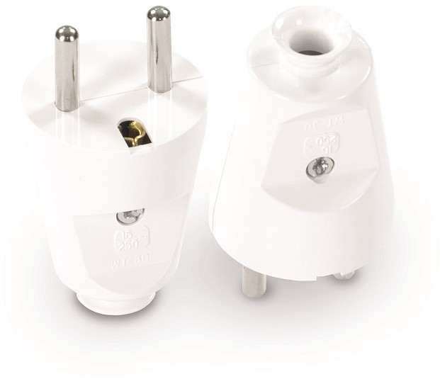 Wtyczka Prosta Rozbieralna 2P+Z 16A 250V Biała