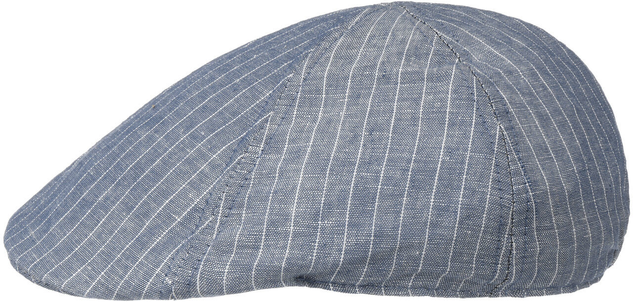 Płaski Kaszkiet z Lnu Classic Stripes by Lipodo, denim, M (57-58 cm)