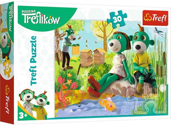 Trefl Puzzle 30 elementów Rodzina ików Trefliki nad stawem