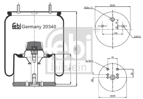 FEBI Mieszek, klimatyzacja FEBI 20340