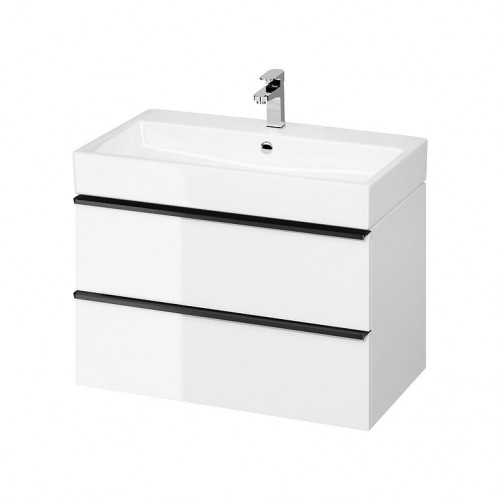 Cersanit VIRGO 80 szafka podumywalkowa biała z czarnymi uchwytami S522-025 S522-025