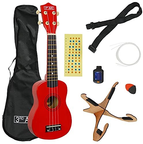 3rd Avenue 3rd Avenue Ukulele sopranowe opakowanie czerwone STX40RDPK