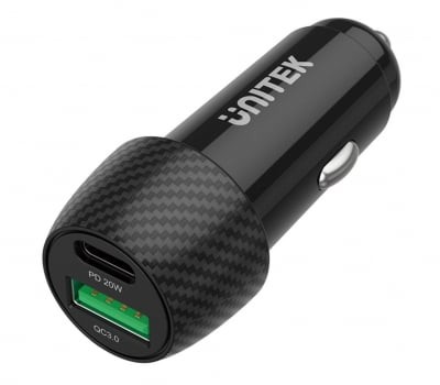 Unitek Ładowarka samochodowa 38W USB-C 20W USB-A 18W