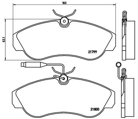 top BREMBO Zestaw klocków hamulcowych, hamulce tarczowe P 23 069