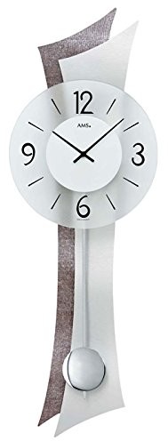 AMS w7426 kwarcowy zegar wahadłowy, drewno, wielokolorowa, 80 x 35 x 20 cm W7426