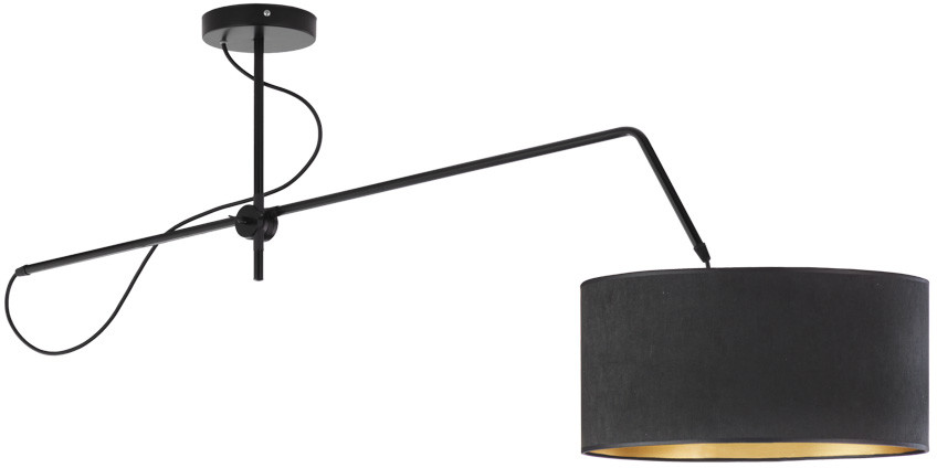 LYSNE Czarna lampa przysufitowa z regulowanym ramieniem RIO VELUR 400009V/344