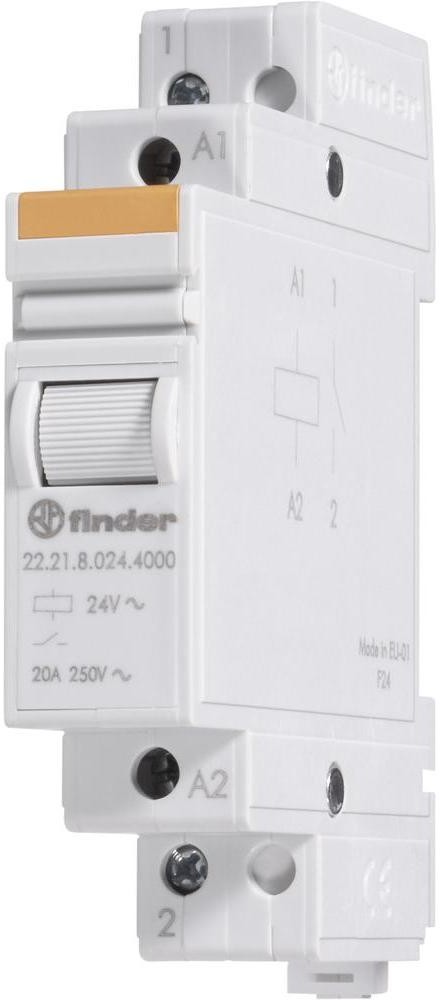 Finder Przekaźnik instalacyjny seria 22 22.21.8.008.4000 Finder 22.21.8.008.4000 22.21.8.008.4000 1 zestyk zwierny AC1 250 V/AC) 20 A 1 szt 22.21.8.008.4000