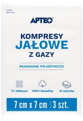 SYNOPTIS PHARMA APTEO CARE Kompresy jałowe z gazy 7x7cm, 3 sztuki
