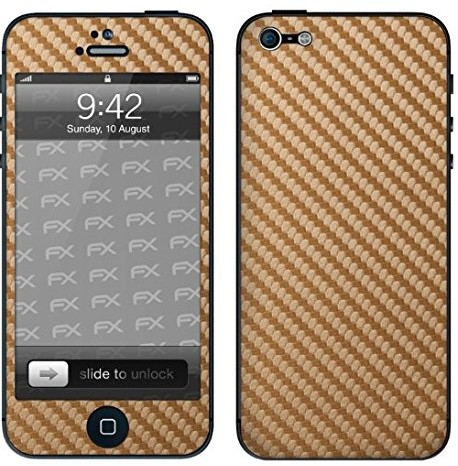 Designfolien@FoliX atFoliX FX-Carbon-Gold folia designerska do Apple iPhone 5 4052225917027