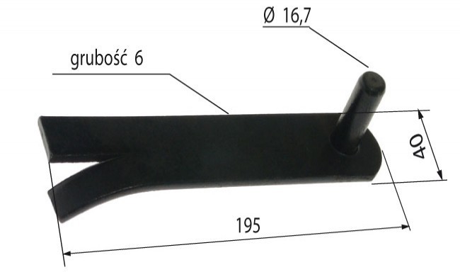 Zaczep budowlany 800 do wmurowania fi 16mm
