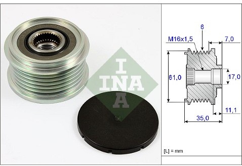 INA Alternator - sprzęgło jednokierunkowe INA 535 0022 10