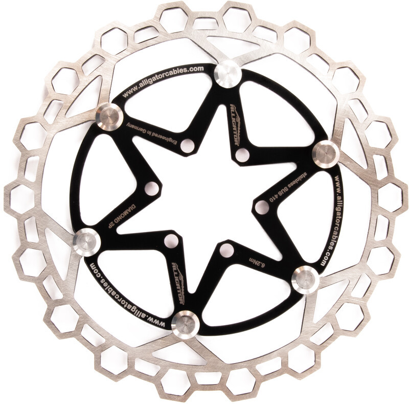 ALLIGATOR Diamond 2P Floating Disc Brake Rotor, czarny/srebrny 160mm 2022 Tarcze hamulcowe 10240060221
