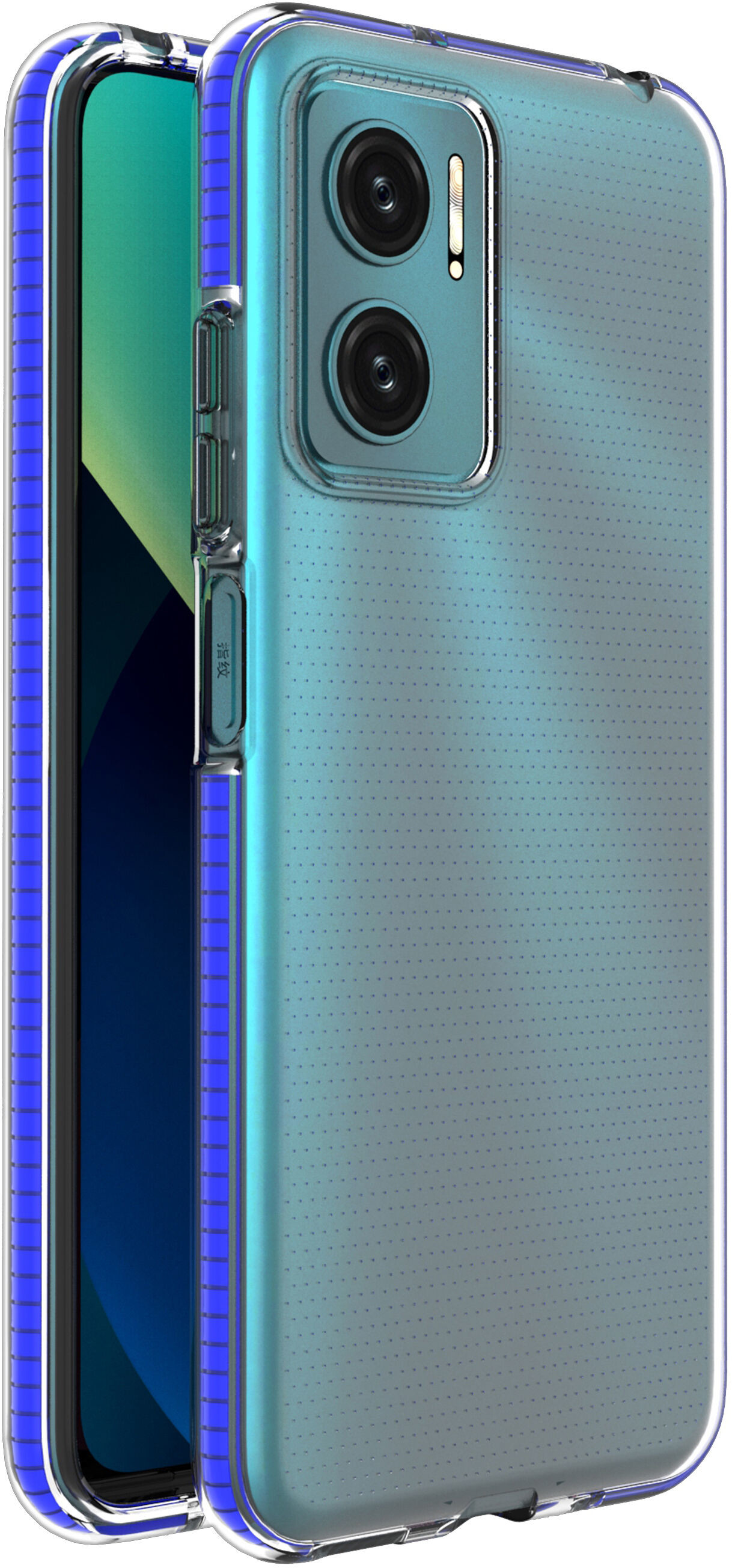 Hurtel Spring Case pokrowiec żelowe etui z kolorową ramką do Xiaomi Redmi 10 ciemnoniebieski