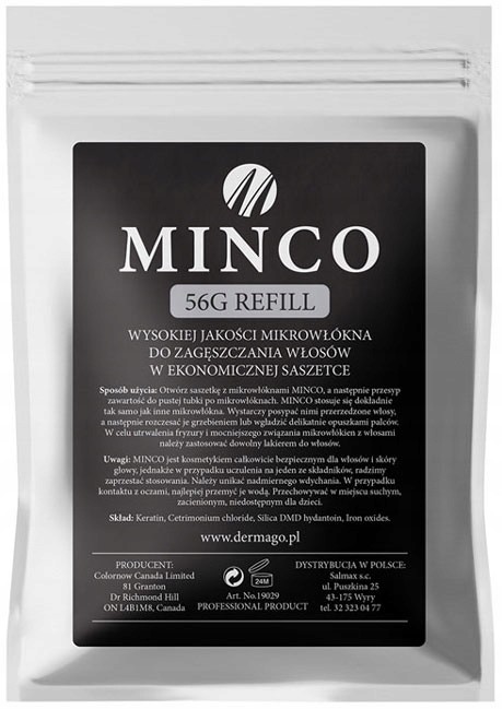 Nowe Minco 56g Zagęszczanie Mikrowłókna Saszetka**