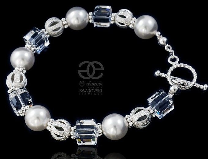 Swarovski Arande Piękna Bransoletka CRYSTAL ROCK SREBRO 4817477995