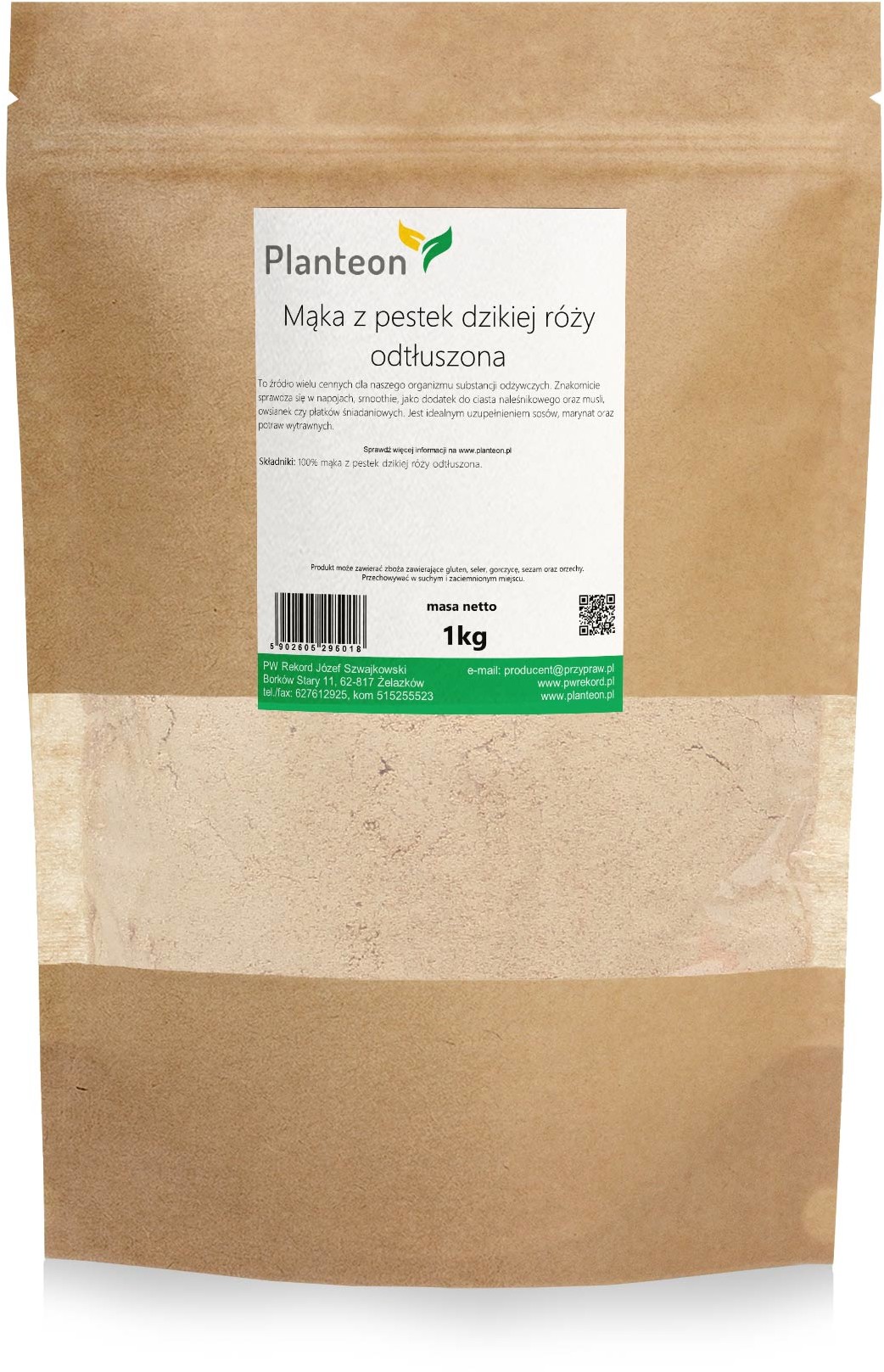 Planteon Mąka z pestek dzikiej róży odtłuszona 1kg 2-0098-12-1