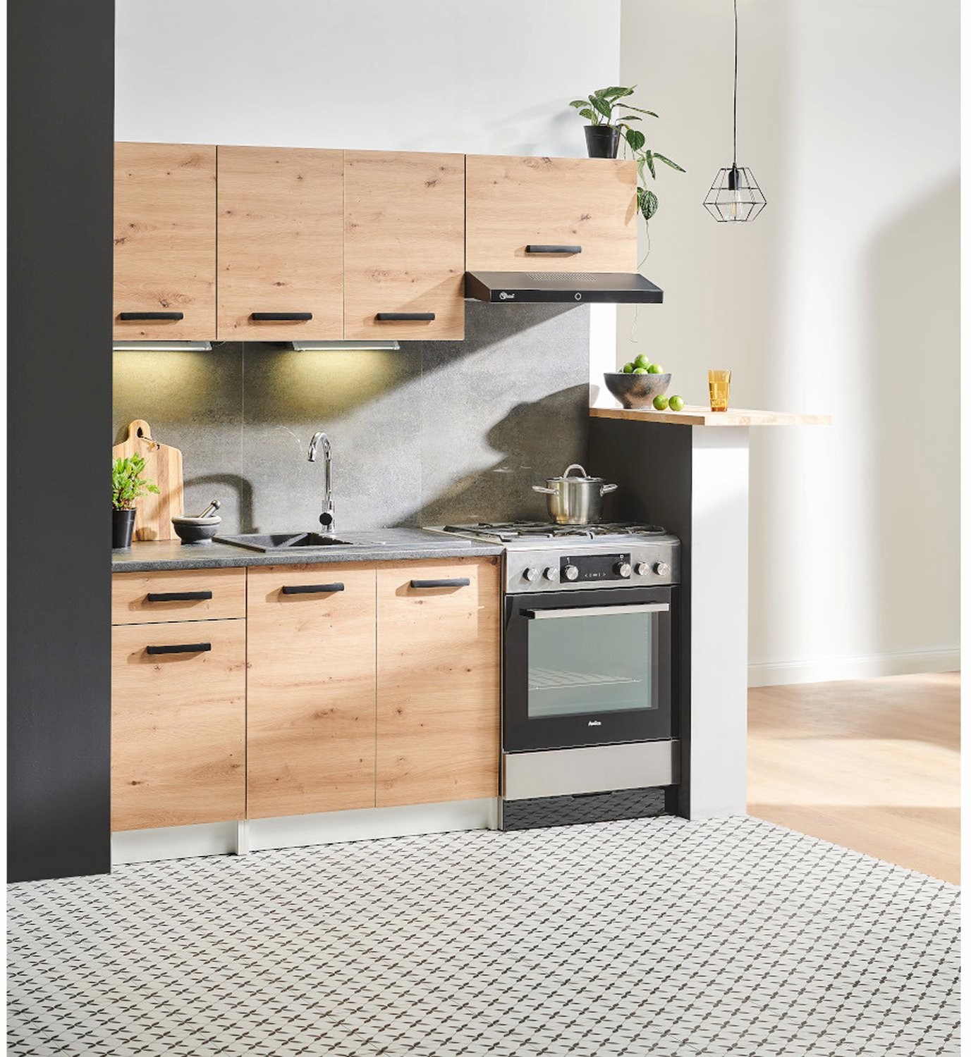 Black and White Style Black and White Style Zestaw mebli Megan Dąb Artisan 180 cm