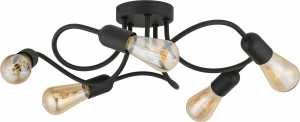 TK Lighting TKLIGHTING Wave Black 4408 lampa wisząca zwis 5x40W E27 czarna