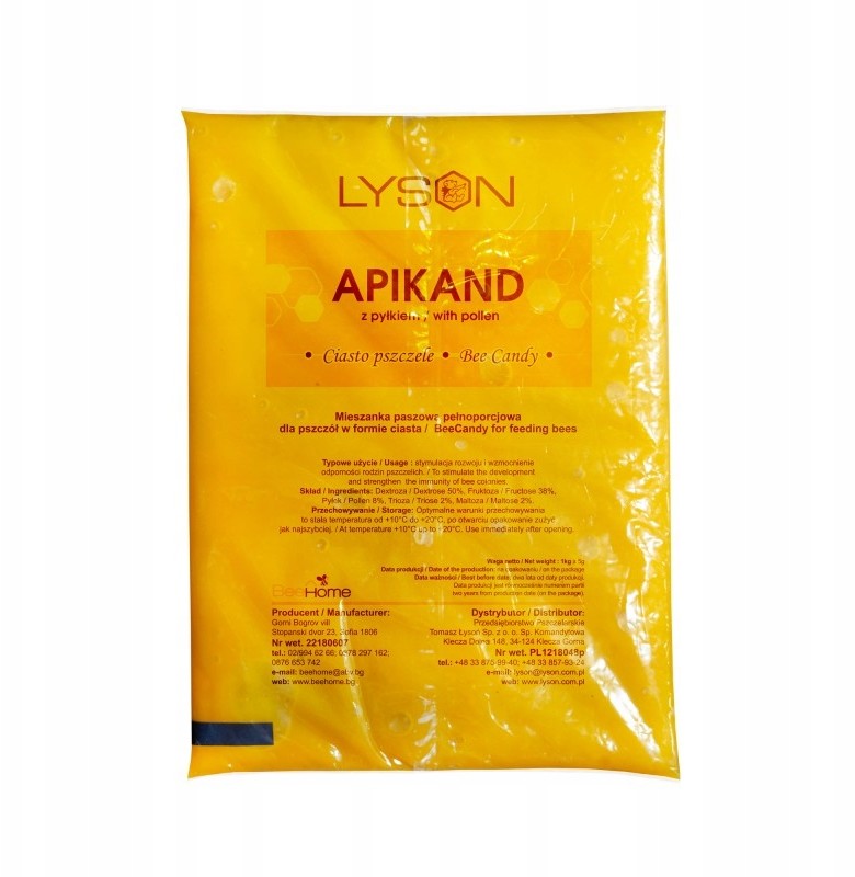 Apikand z pyłkiem ciasto opak. zbiorcze 20x1kg